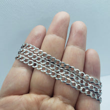 Load image into Gallery viewer, 14K White Gold Solid Cuban Curb Link Chain Necklace Bracelet 5mm 7"~30"

