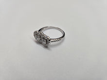 Load image into Gallery viewer, 925 Sterling Silver Vintage CZ Double Heart Ring 3/8 Inch (10mm) Wide, Sizes 6-9
