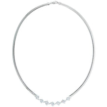 Load image into Gallery viewer, 925 Sterling Silver Cubetto Omega Chain Necklace with Linked CZ 4mm 16 Inch Long
