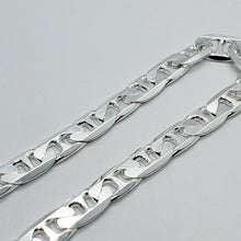Load image into Gallery viewer, Sterling Solid Silver Italy Flat Mariner Link Chain Necklace Bracelet 9.2mm 8~30
