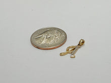 Load image into Gallery viewer, 14K Gold Heart Initial Pendant Letter Charm Flower Necklace Alphabet Diamond Cut
