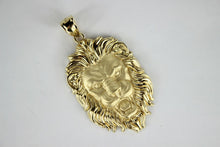 Load image into Gallery viewer, 10K Yellow Gold Lion Head Pendant Charm 4 sizes
