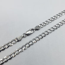 Load image into Gallery viewer, 14K White Gold Solid Cuban Curb Link Chain Necklace Bracelet 6mm 7"~30"
