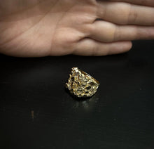 Load image into Gallery viewer, Authentic 14k Gold Nugget Ring Manly Small Medium Large Extra Large Sizes 6-13
