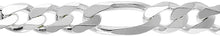 Load image into Gallery viewer, 925 Sterling Silver Heavy Thick Figaro Chain Beveled Edge Bracelet Necklace 9mm
