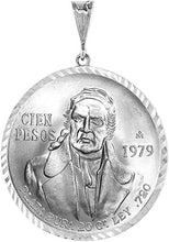 Load image into Gallery viewer, Sterling Silver Bezel 38mm Prong Back Diamond Cut Fit Mexican Olympic One Dollar
