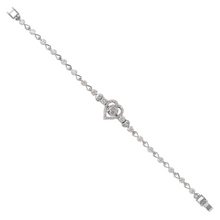 Load image into Gallery viewer, Authentic 14K White Gold 15 Anos Years CZ Gem Heart Bracelet Quinceañera Gift
