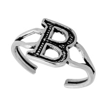 Load image into Gallery viewer, 925 Sterling Silver Initial Letter Alphabet Adjustable Size Baby Toe Ring
