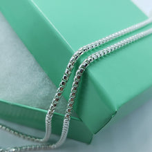 Load image into Gallery viewer, 925 Sterling Silver Round Box Chain Necklace High Quality 2mm 16"-30"
