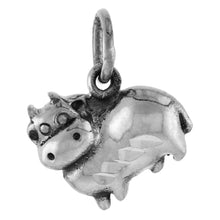 Load image into Gallery viewer, 925 Sterling Silver Fat Cow Pendant Oxidized Finish 5/8 (16mm) Inch Wide

