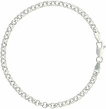 Load image into Gallery viewer, 925 Sterling Silver Italian Rolo Chain Necklace Bracelet 4mm Sizes 7~30 inch
