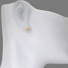 Load image into Gallery viewer, 14K Yellow Gold Diamond Cut Butterfly Stud Earrings 6x5mm 2grams Screw Backing
