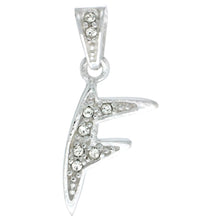 Load image into Gallery viewer, 925 Sterling Silver CZ Action Initial Letter Alphabet Pendant 3/4 Inch Wide
