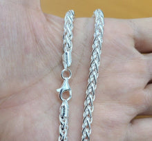 Load image into Gallery viewer, 925 Sterling Silver Spiga Wheat Chain Necklace Bracelet Men Women 5mm 7~30 inch
