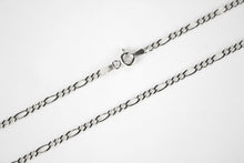 Load image into Gallery viewer, Authentic 14K Solid White Gold Figaro Chain Necklace Width 2.3mm Length 16"-36"
