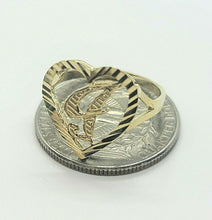 Load image into Gallery viewer, 10k Solid Yellow Gold Heart Cursive Initial Letter Ring Alphabet A-Z Size 6-12
