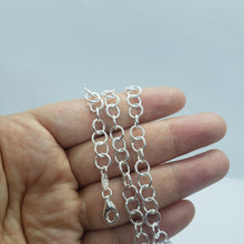 Load image into Gallery viewer, 925 Sterling Silver Circle Link Cable Chain Necklace 6.9mm Nickel Free 16"~24"
