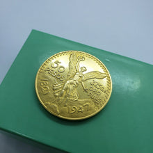 Load image into Gallery viewer, 10k Yellow Gold Eagle Mexico 50 Peso Coin 37.5mm Diameter for Coin Edge Bezel
