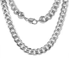Load image into Gallery viewer, 925 Sterling Silver Domed Surface Miami Cuban Chain Necklace Bracelet 12mm 24"
