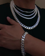 Load image into Gallery viewer, 925 Sterling Sliver Miami Cuban Chain Necklace Bracelet 2mm~8.3mm Size 7"~30"
