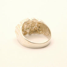 Load image into Gallery viewer, 925 Sterling Silver Diamond Cut Finish Nugget Ring 9/16 Inch Wide, Sizes 8-13
