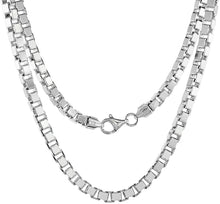 Load image into Gallery viewer, Sterling Silver Italian Heavy BOX Chain Bracelets 4.6mm Mirror Cut Square 7" 8"
