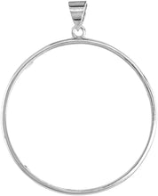 Load image into Gallery viewer, Sterling Silver Dollar Bezel 38 mm Coins Prong Back Round Edge Mexican Olympic

