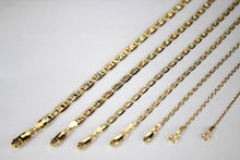 Load image into Gallery viewer, 14K Yellow White Rose Gold Tri Color Valentino Chain Necklace 1.5mm~5mm / 16~26"
