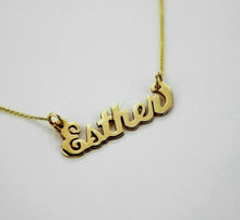Load image into Gallery viewer, 14K Solid Yellow Gold Handmade Personalized/Custom Name Pendant with/out chain
