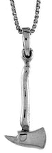 Load image into Gallery viewer, 925 Sterling Silver Antiqued Finished Fire Axe Pendant 3/4 (19mm) Inch Tall
