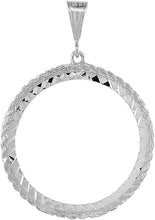 Load image into Gallery viewer, 925 Sterling Silver 1 Onza Plata Libertad 36 mm Coins D/C Rope Bezel Prong Back
