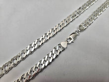 Load image into Gallery viewer, 925 Sterling Silver Rombo Double Link Chain Necklace Bracelet 8mm 7" to 30"

