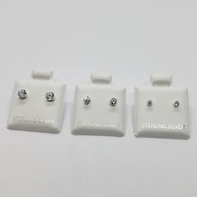 Load image into Gallery viewer, Tiny Sterling Silver Cubic Zirconia Stud Earrings Cartilage Nose Studs 2mm-4mm

