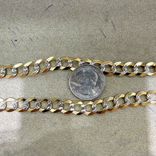 Load image into Gallery viewer, 10K Authentic Solid Gold Cuban Curb Link Chain Pave Diamond Cut 10mm 22"~30"
