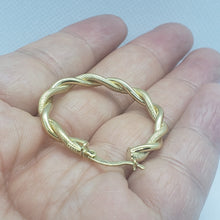 Load image into Gallery viewer, Authentic 10K Yellow Gold Round Twisted Hoop Door Knocker Earrings Women 3 Sizes

