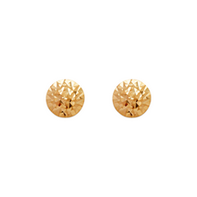 Load image into Gallery viewer, 14K Real Yellow Gold Diamond Cut Curved Ball Stud Earrings 7mm 9mm
