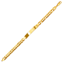 Load image into Gallery viewer, 14K Yellow Gold ID Bracelet 10mm ID 9mm Wide Curb Light Chain 8" 8.5" Engraving
