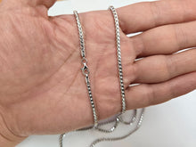 Load image into Gallery viewer, 925 Sterling Silver Rhodium Finish Thin Franco Chain Necklace 2.5mm 32" to 36"
