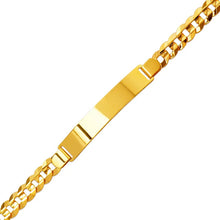 Load image into Gallery viewer, 14K Yellow Gold ID Bracelet 8mm ID 7mm Wide Curb Light Chain 8" 8.5" Engraving

