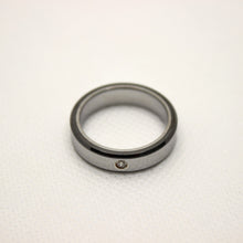 Load image into Gallery viewer, Tungsten Carbide Round Diamond Beveled Ceramic Edge Wedding Band Ring 6mm

