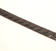 Load image into Gallery viewer, Tungsten Carbide Black Faceted Links Magnetic Therapy Bracelet, 1/2 Inch Wide
