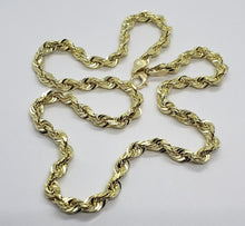 Load image into Gallery viewer, Authentic 10K YELLOW GOLD Hollow Twist Rope Link Chain Necklace 5.5mm 22"-32"
