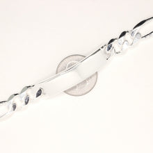 Load image into Gallery viewer, 925 Sterling Silver Personalized Custom Engraved Figaro Link ID Bracelet 11mm
