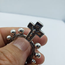 Load image into Gallery viewer, 925 Sterling Silver Rosary Ring One Mystery Single Decade Ring Rosary
