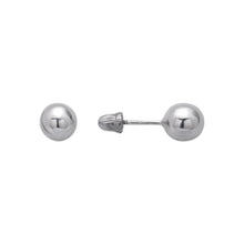 Load image into Gallery viewer, 14K Yellow or White Gold Ball Stud Earrings 5mm Wide 2grams Screw Backing
