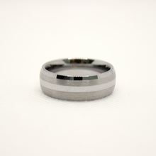 Load image into Gallery viewer, Tungsten Carbide Domed Double Etched Stripes Beveled Edge Wedding Band Ring 8mm
