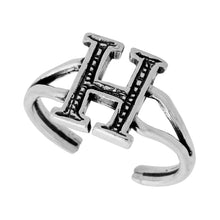 Load image into Gallery viewer, 925 Sterling Silver Initial Letter Alphabet Adjustable Size Baby Toe Ring
