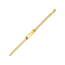 Load image into Gallery viewer, 14K White Pave Gold Baby ID Bracelet Curb X-Light Chain 6mm ID 4mm 6" Engraving
