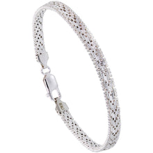 Load image into Gallery viewer, 925 Sterling Silver 5-Row Flexible Italian Riccio Bracelet 5mm 7" to 18"
