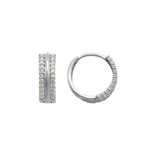 Load image into Gallery viewer, 14K Gold Hoop Earrings Sparkling Accents Elegant Huggie Hoop for Women 4.5x14mm
